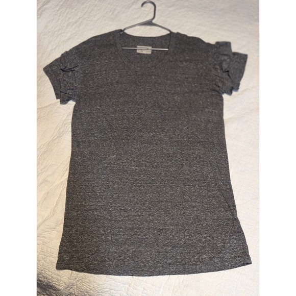 Current/Elliott Size 1 Ruffle Roadie Heather Gray T Shirt Dress Cotton GUC - Picture 2 of 12